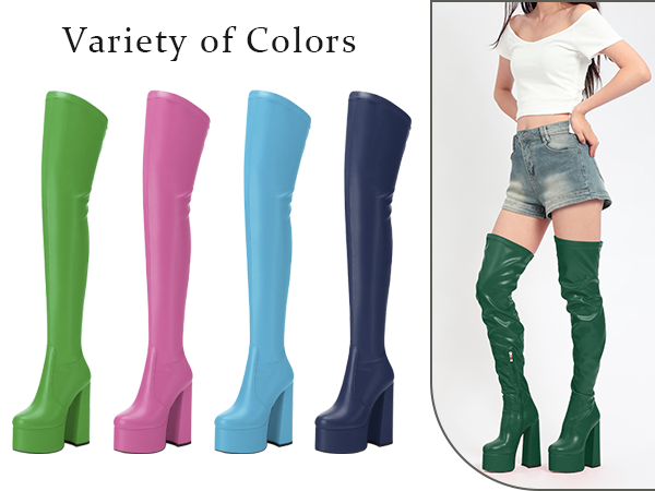Amazon.com | SKYSTERRY Black Women's Thigh High Boots Over
