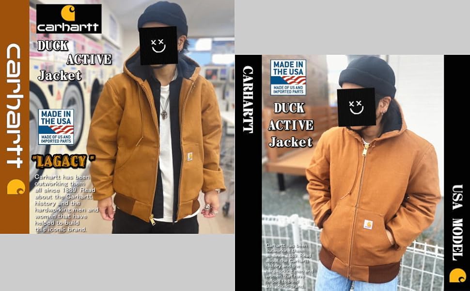 カーハートアクティブジャケットmid in USA USA製 90s Carhartt Blanket Lined Black Denim Active Jacket