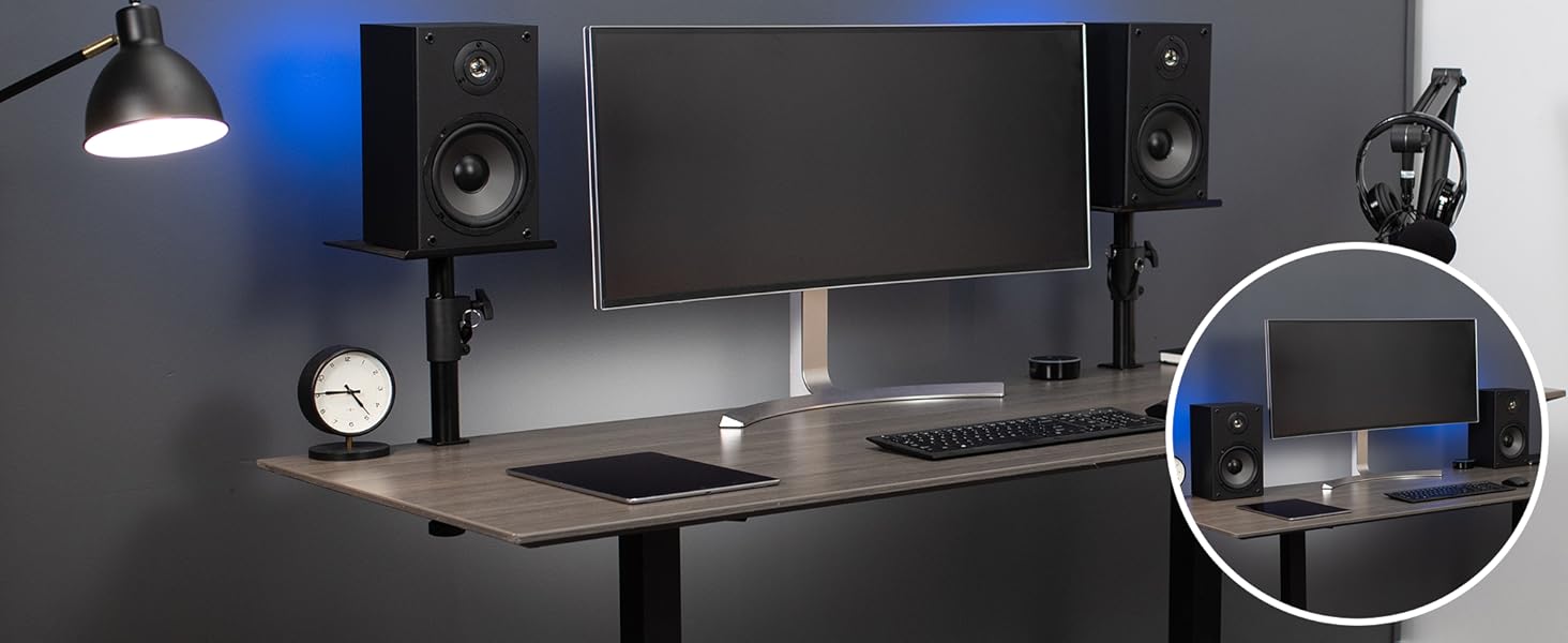 VIVO Clampon Speaker Stand Desk Mount Set, 10 x 9 inch