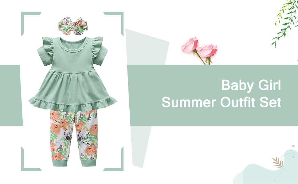 Baby Girl Summer Outfit Set