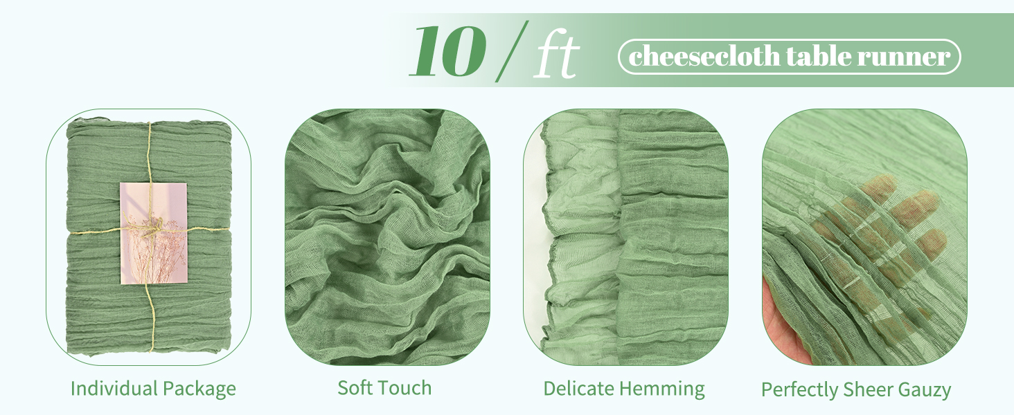 10 Pack Royal Blue Cheesecloth Table Runner, Gauze Table