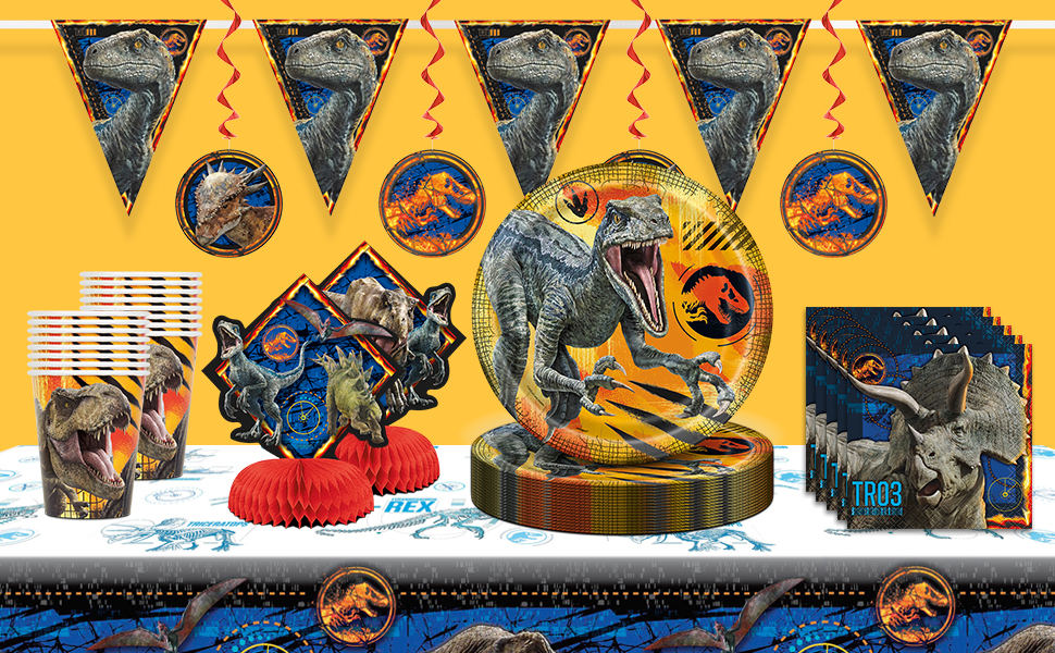 Jurassic park worl dinosaur trex birthday party decorations favors supplies supply tablecloth 