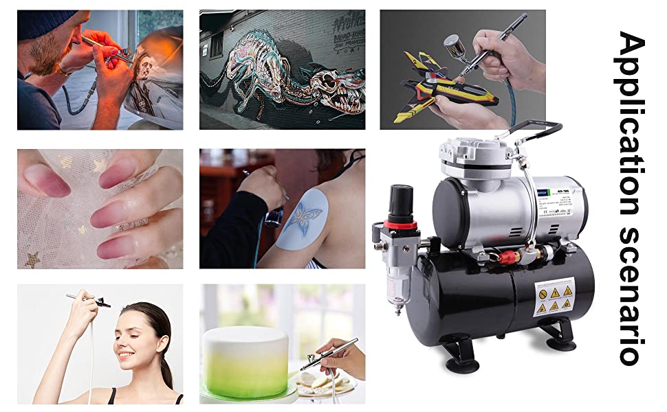 Timbertech Airbrush Compressor Kit AS186K Professional Airbrushing