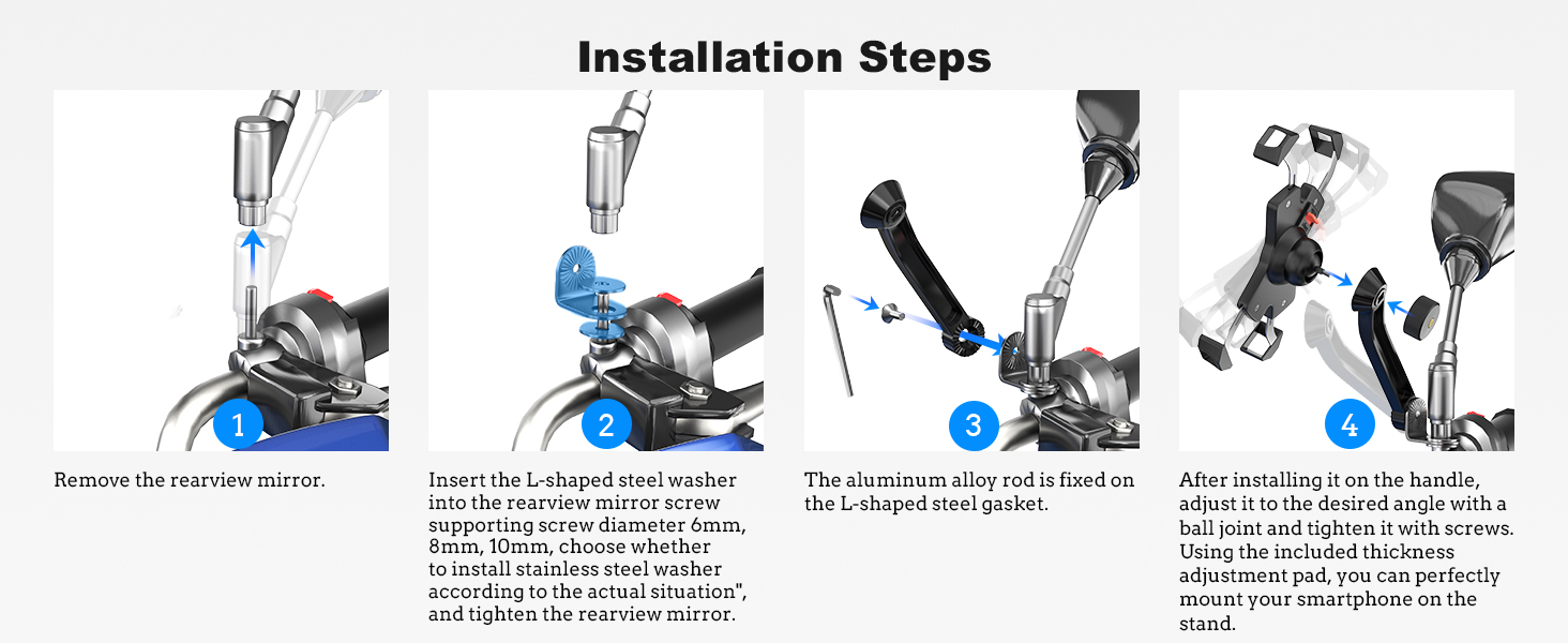 PB04ES Grefay Motorcycle Phone Mount