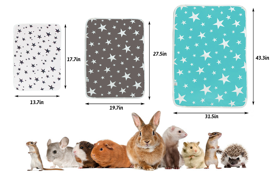 BNOSDM Guinea Pig Cage Liners 6 Packs Reusable Small