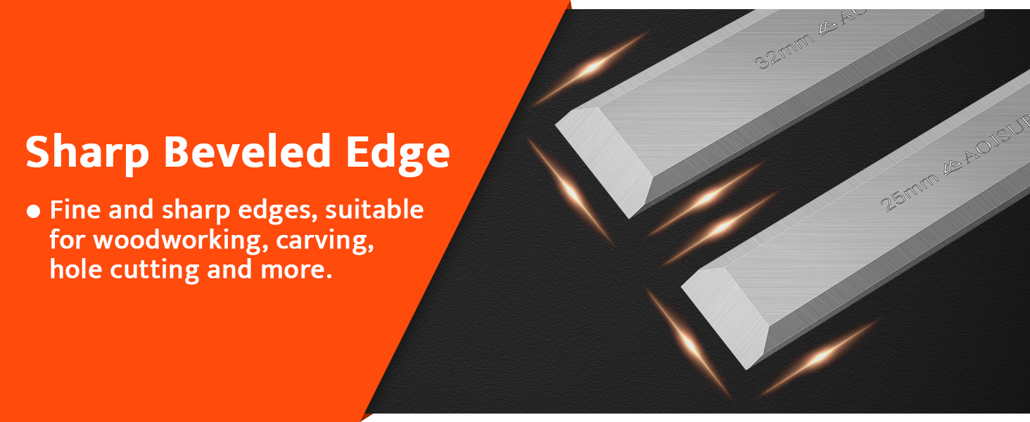 AojSup Wood Chisel Set, 6Piece Woodworking Carving Chisels (6mm, 12mm