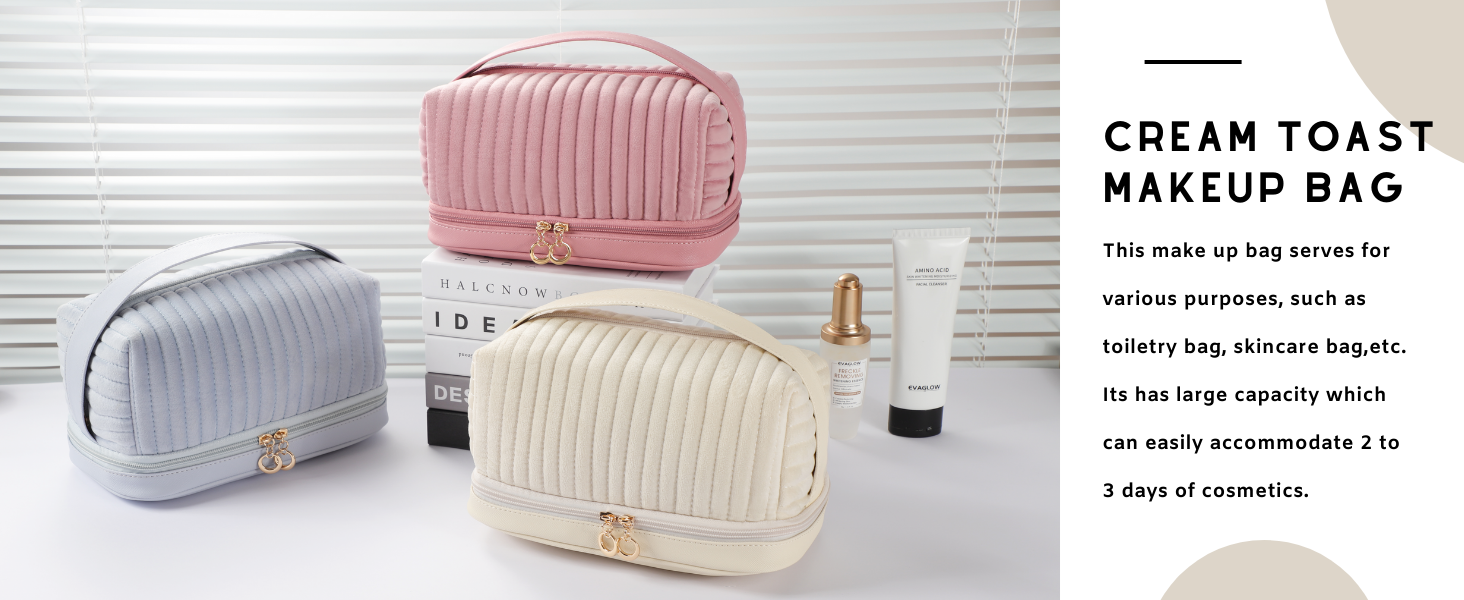 SEAMOON Makeup Travel Organizer, Big Makeup Bag, Make Up