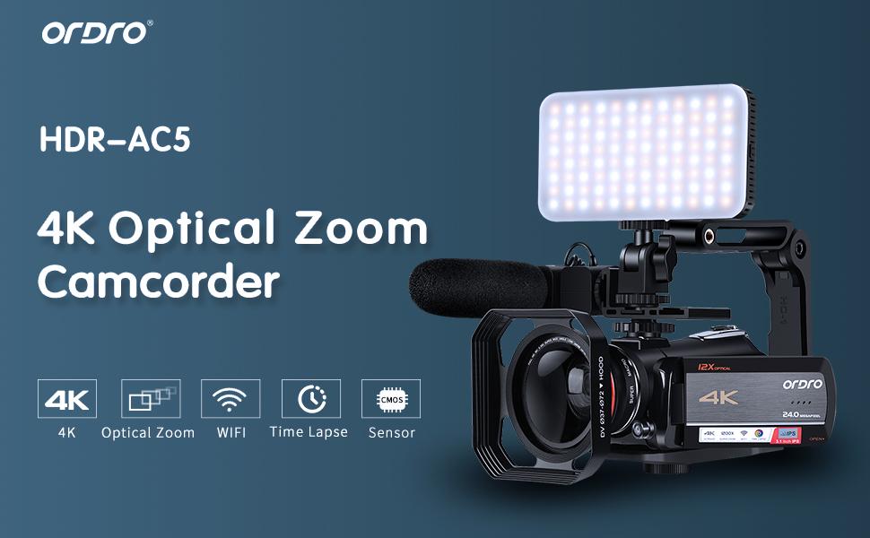 Ordro HDR-AC5 ビデオカメラ フルセット ほぼ新品 a3708 Amazon.com : ORDRO 4K UHD Camcorder AC5 with 12x Optical