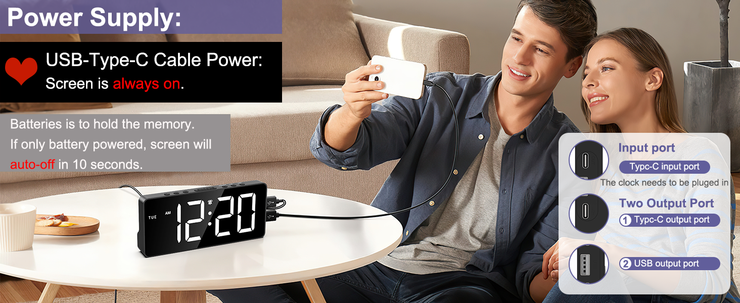 Digital Alarm Clock, Large LED Display B... 13 digital alarm clock