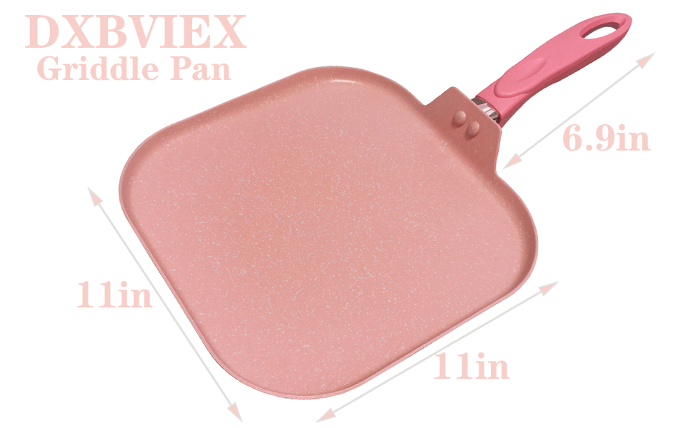 DXBVIEX Square Griddle Pan for Stove Top Nonstick, Flat