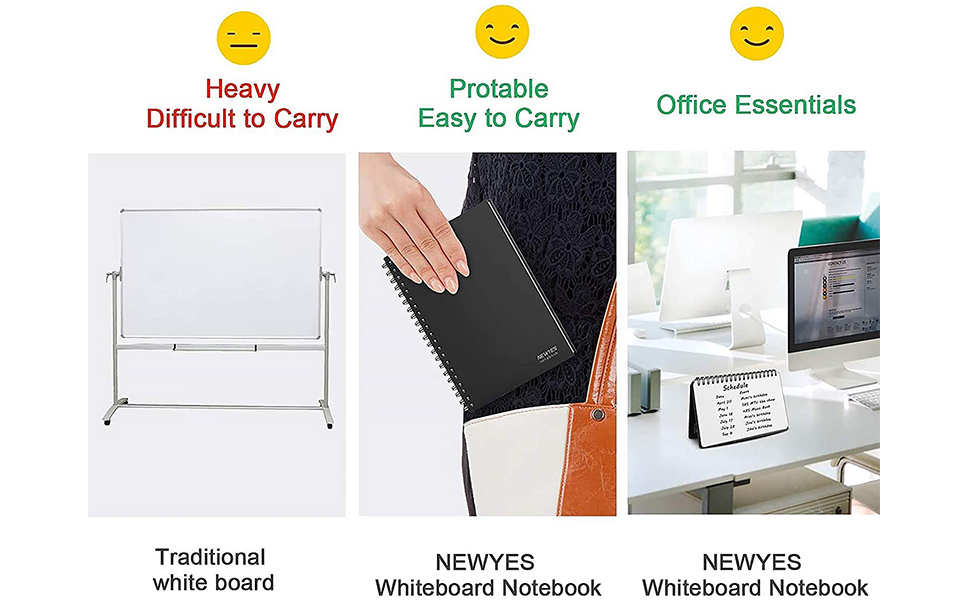 NEWYES Whiteboard Notebook, DryErase Notebook, DryErase Whiteboard
