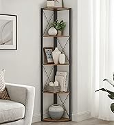 Amazon｜VASAGLE オープンラックコーナーラック 木製 5段 オープン