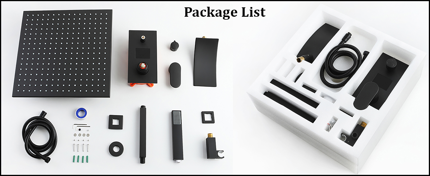 ESOP Colonne Douche Encastrable Colonne de Douche Noir Ensemble de