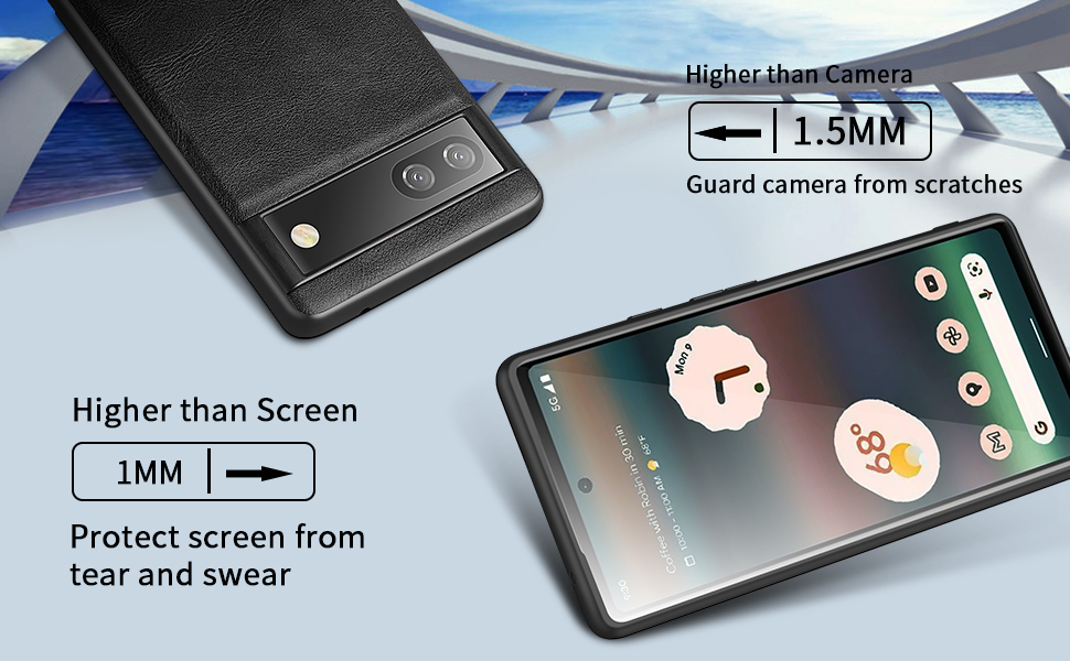 Xlevel Google Pixel 6A Case PU Leather UltraThin Slim Phone Cover