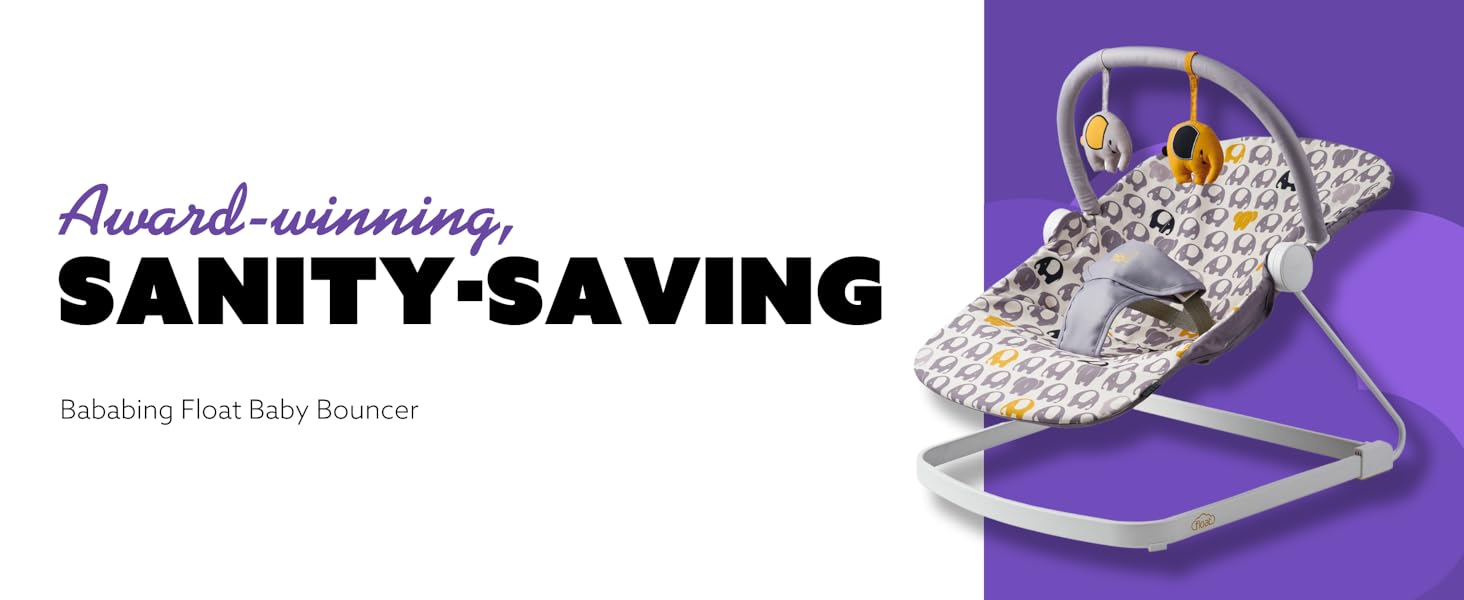 BABABING Float Baby Bouncer Reclining Baby Rocker with Contemporary