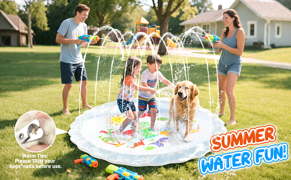 outdoor summer water toys outside splash pad for kids toddlers dogs