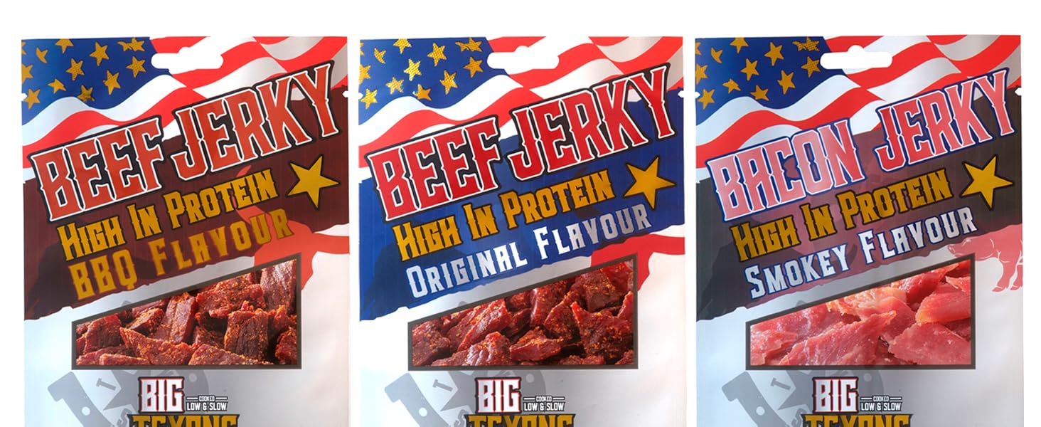 Kings BIG TEXANS Wild West Jerky, BBQ Beef Jerky, Original Beef Jerky