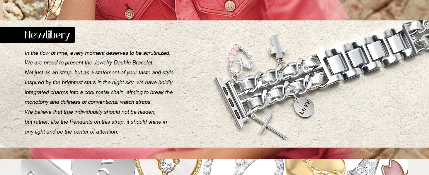 Unique Charms Metal Strap