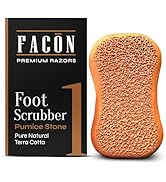Facón Pumice Stone Exfoliating Foot Scrubber with 2 Sides - 100% Pure Natural Terra Cotta - Remov...