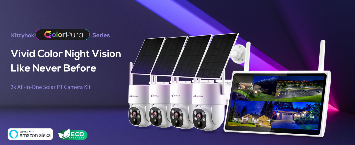 kittyhok wireless solar security camera system