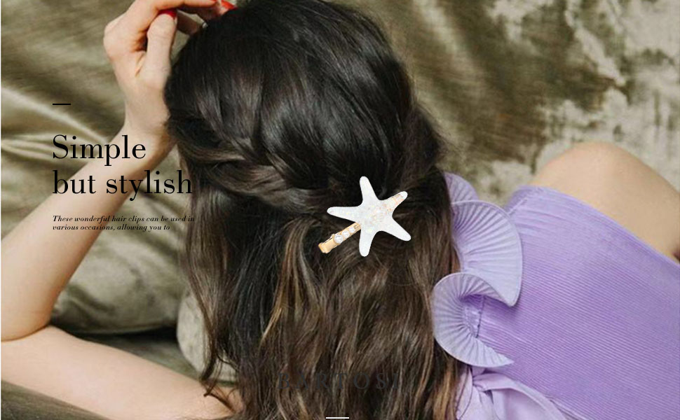 starfish hair barrettes