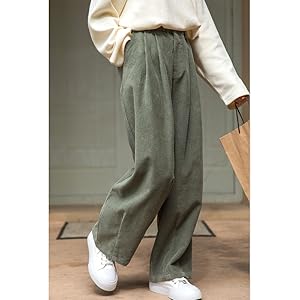 Amazon | [COHOKS] コーデュロイパンツ ワイドパンツ ロング