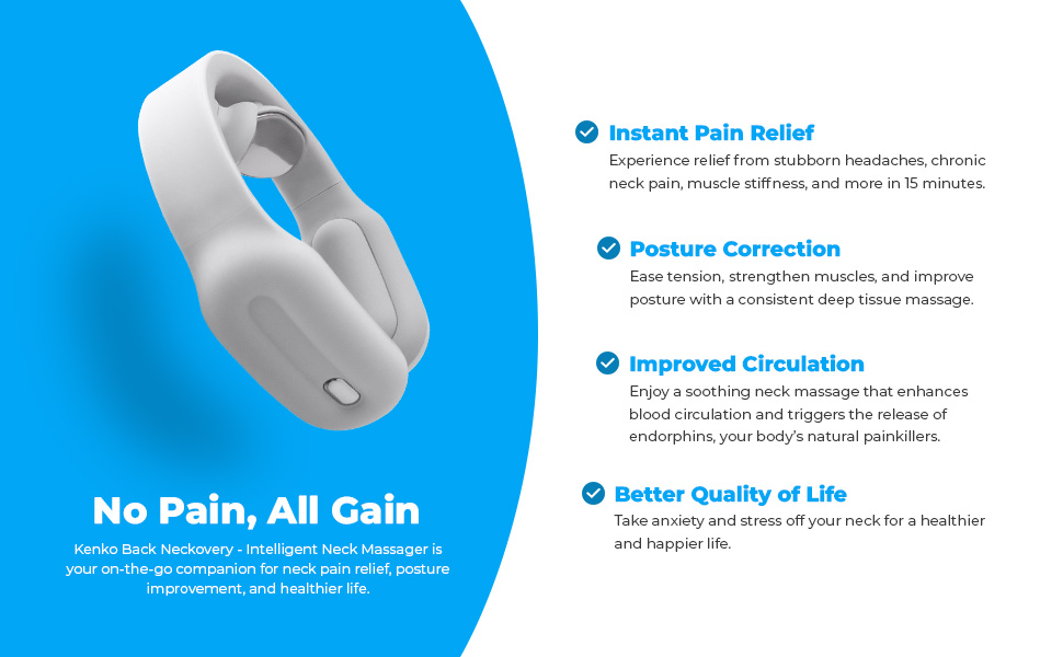 Kenko Back Necovery - Intelligent Neck Massager - No Pain, All Gain