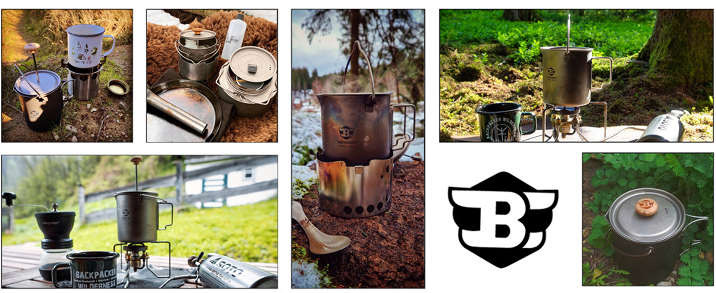 Bestargot Camping Titan Topf Becher Tasse Outdoor, 750ml max French