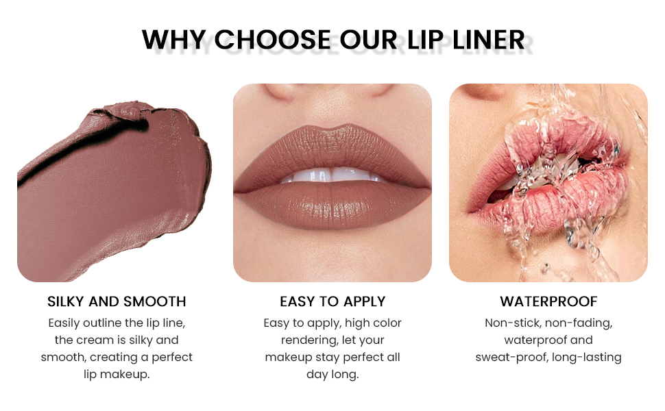 Matte Lip Liner and Lipstick for Women, Rose Magic Lipstick Lip Stain