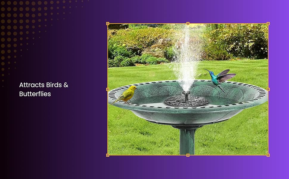 Fountain Solar Power Floating Water Pump for Pool Pond Garden and Patio Plants Round 5V 1.3W