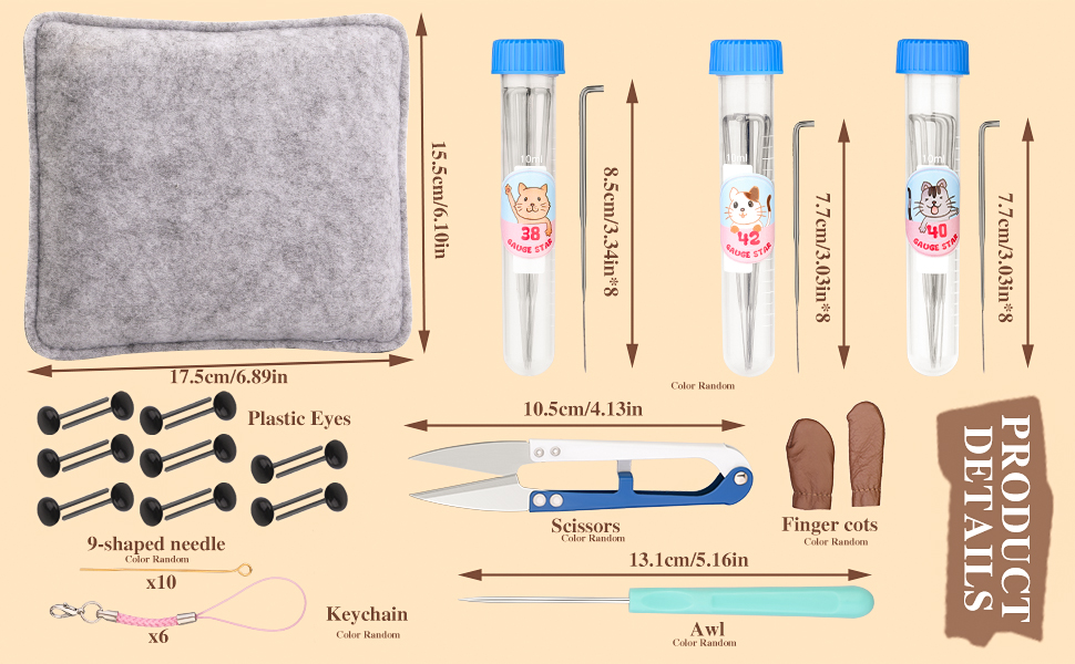 IMZAY Needle Felting Kit for Making 6 Cat Wool Felting Tools Set with