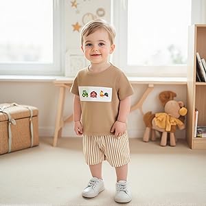 Khaki Farm Short Sleeve Set