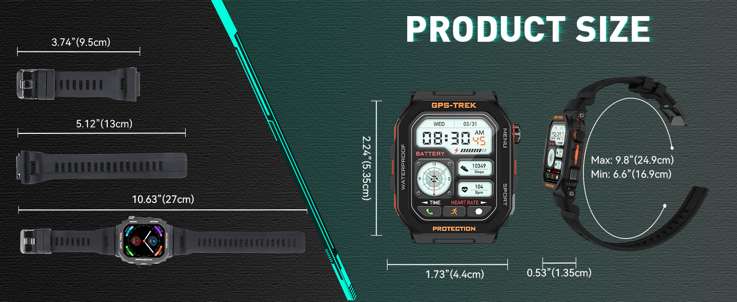Military Smart Watches for Men Built-in GPS
