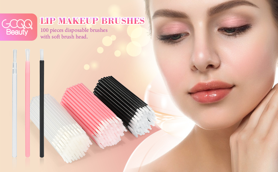 GCQQ Beauty 50PCS Disposable Lip Brushes Lipstick Applicator Lip Wands