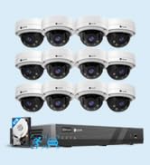 4COVR 16CH AutoFocus Security Camera System PoE, 12Pcs IK10 Vandal-Proof 5MP 4X Optical Motorized...