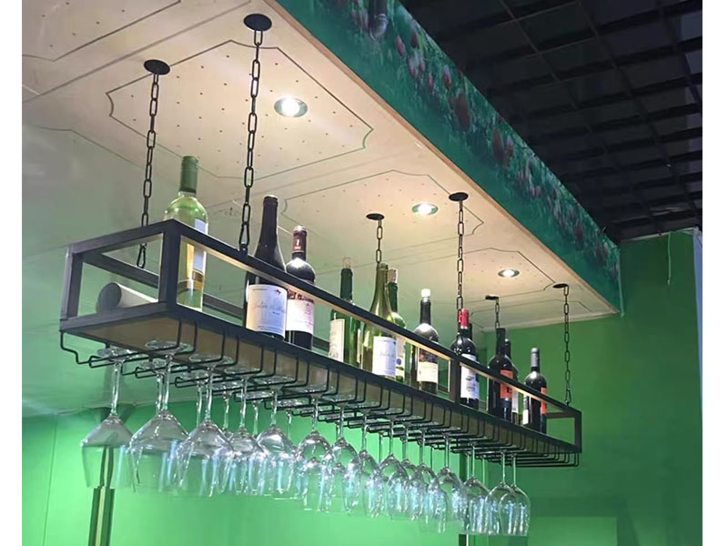 Industrial Hanging Wine Bottle Holder