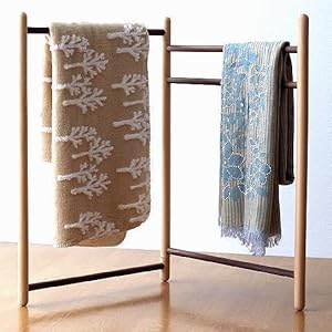 Amazon｜タオルハンガー スタンド 木製 おしゃれ 天然木