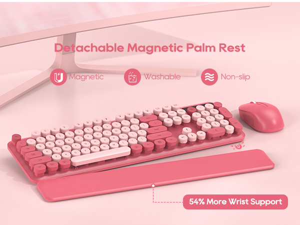 Magnetic detachable wrist rest for more support and comfort