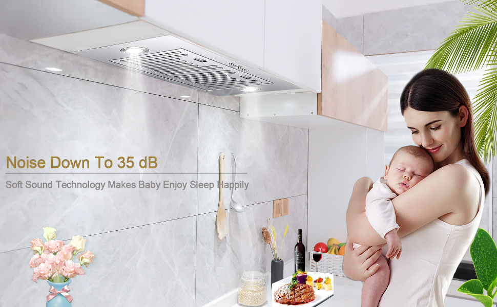 MCBON Range Hood Insert 36 Inch, Ducted/Ductless Range Hood