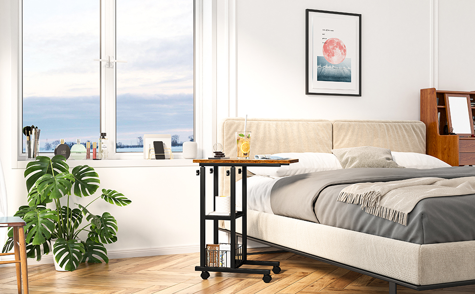 EnHomee C Table End Table Couch Tables That Slide Under