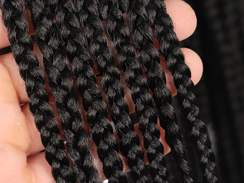 36" Knuteløs Flettet Parykk Blonde Front Box Braids Blonde Frontal Parykk for Kvinner Ekte Hår Blandet Svart Hånd Hel Dobbel Blonde Flettet Parykk med Babyhår_voghion.com