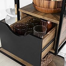 SoBuy Industrial Style Sideboard Side Table End Table Wine Rack Kitchen Dining Room Storage Shelf,FSB56-F 19 FSB56-F