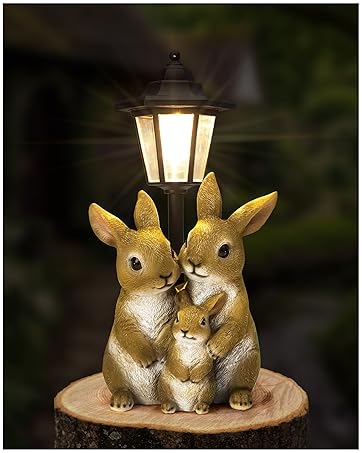 UrbanHaven Outdoor Solar Light Moon and Light Lantern, Garden Resin Ornaments with Solar Post Light | Garden Lights & Gifts with Gift Box 14 urbanhaven garden solar light ornament