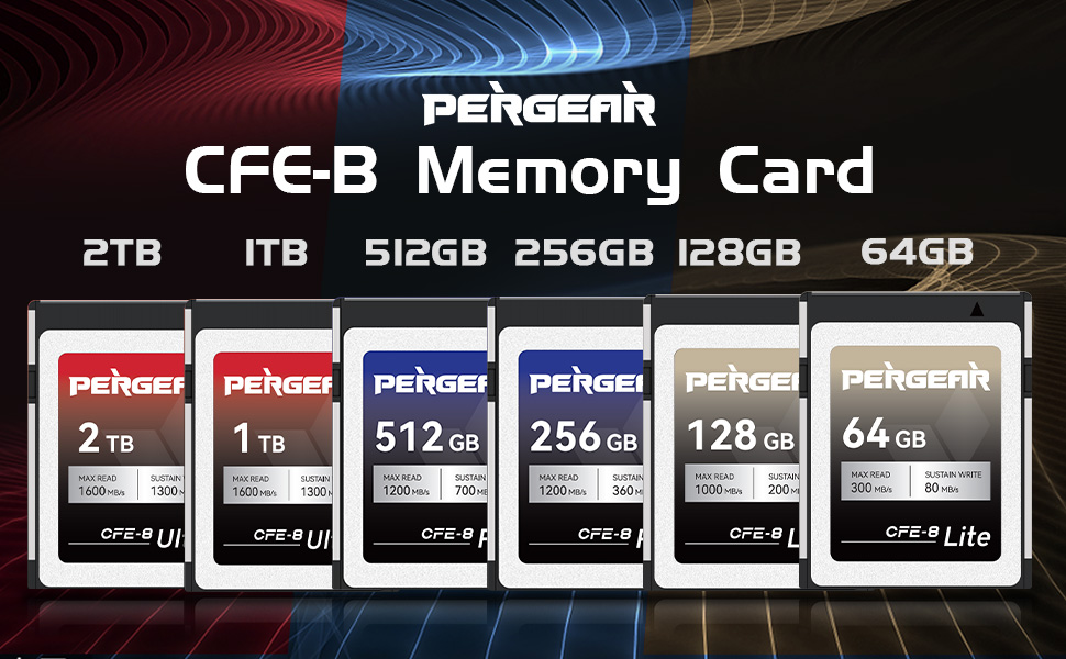 その他 PERGEAR CFE-8 Pro 512GB  CFexpress typeB Pergear 512GB CFexpress 4.0 Type B Memory Card– High-Speed