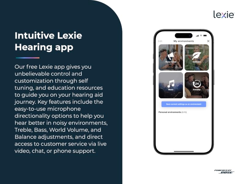 Lexie B1 OTC Hearing Aids Powered by Bose Bluetooth