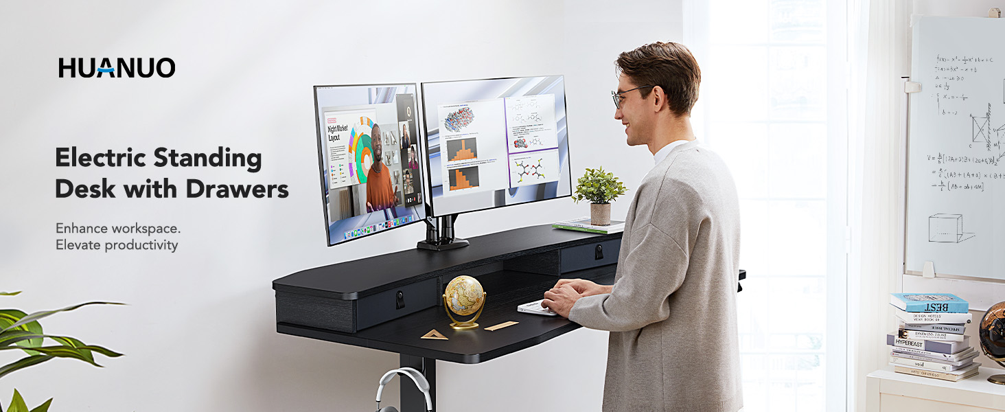 standing desk with drawers