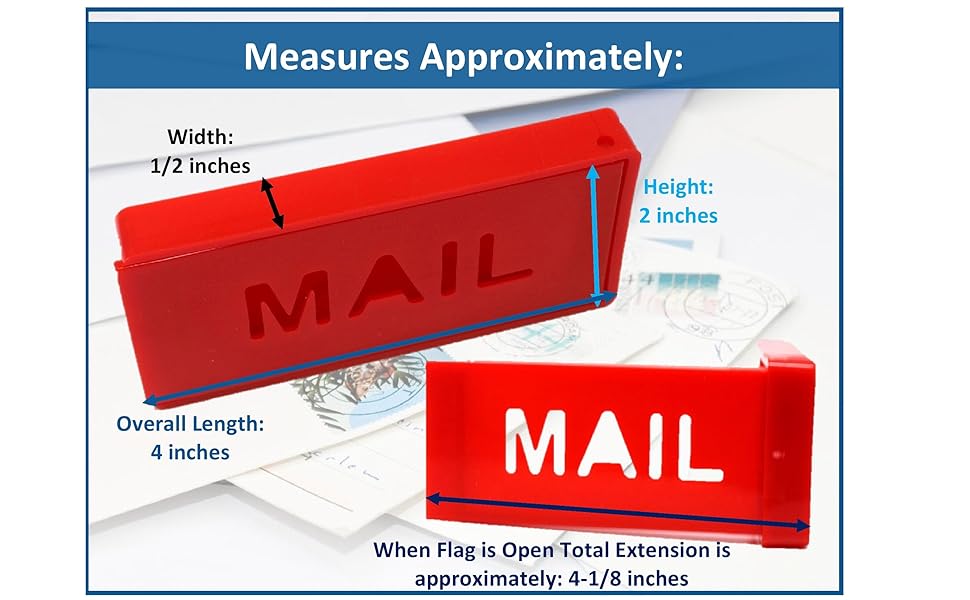 Plastic Front Mount Red Mailbox Flag for Brick, Stone Mailboxes Mail