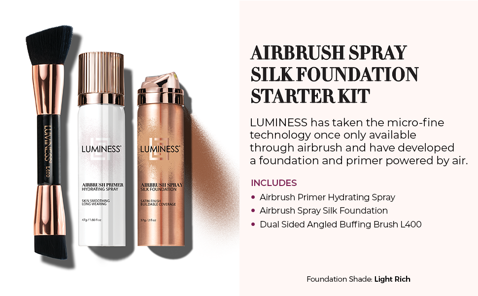 LUMINESS Silk Airbrush Spray Foundation Makeup Starter Kit