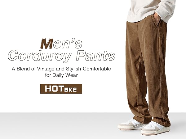 HOTake Men's Pants Casual Wide Leg Mens Clothes Pantalones