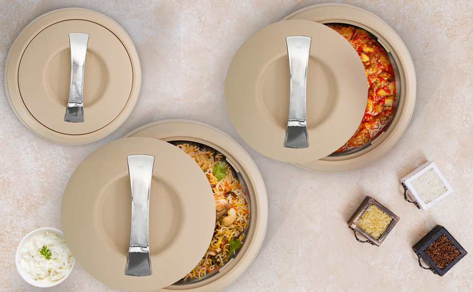 Jaypee Insulated Casserole Dishes Serving Dishes With Lid Stainless Steel Inner Keep Food